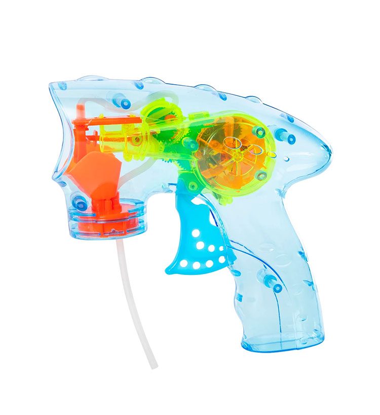 اسباب بازی حباب‌ساز چراغدار کودکانه در حال استفاده