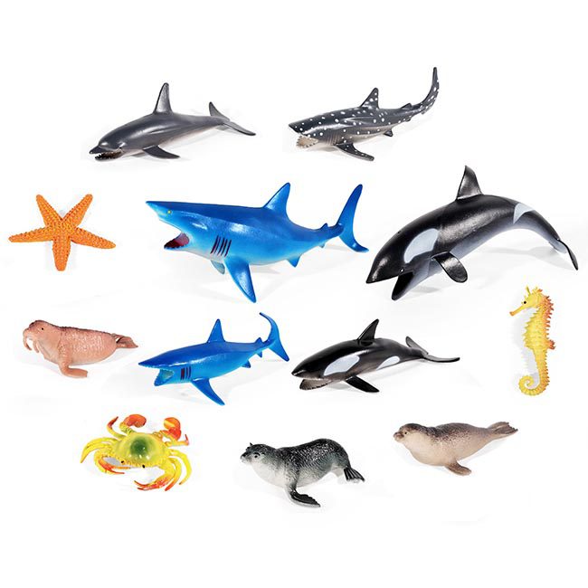 فیگور اسباب بازی حیوانات دریایی ۱۲ عددی پلاستیکی