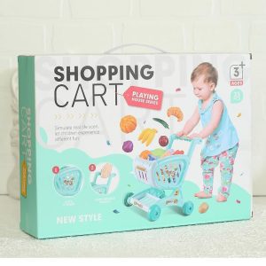 اسباب بازی سبد خرید میوه برشی پلاستیکی چرخدار وارداتی